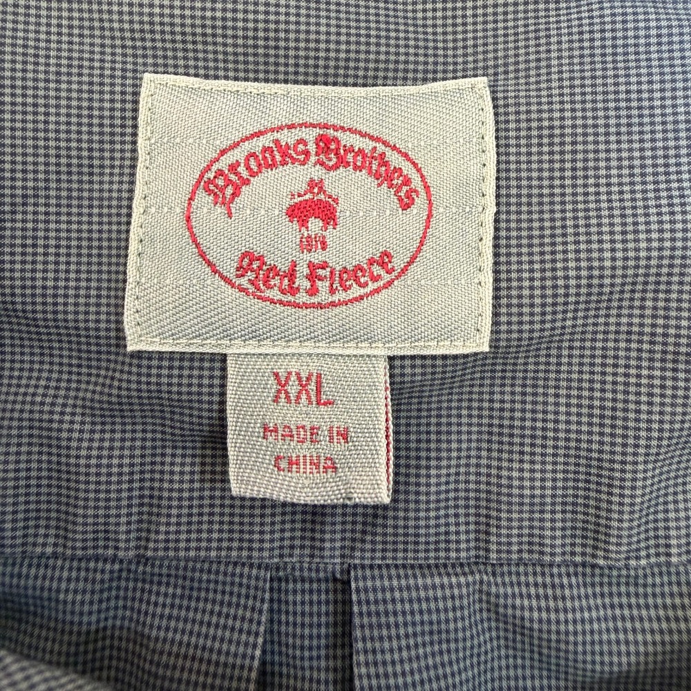 Brooks Brothers Red Fleece Mens XXL Blue Green Houndstooth Button Down Shirt - Picture 3 of 7